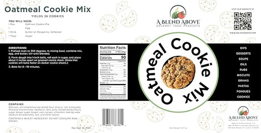 A Blend Above Oatmeal Cookie Mix, Oatmeal Delight: Irresistible Cookie Mix for Homemade Treats, Quick and Easy to Make, Makes 36 Cookies, 10 Minute Prep