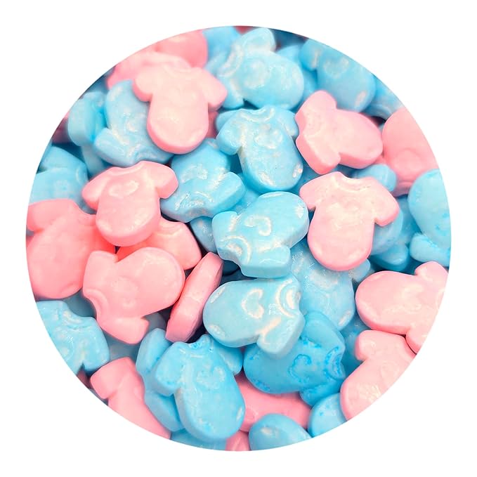 NCS Pink and Blue Baby One Piece Outfit Edible Candy Sprinkles, 8 ounces