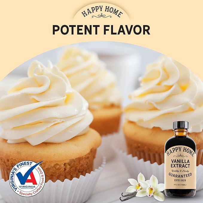 Happy Home Pure Vanilla Extract- Certified Kosher, 4 oz.