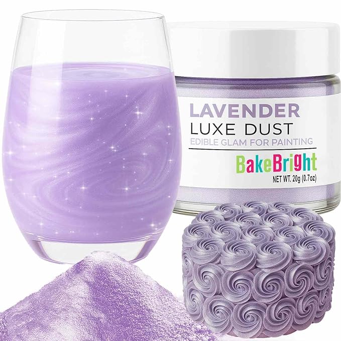 Luster Dust Edible Cake Decorations, Lavender Edible Luster Dust for Cupcake Decorations, Cake Drip, Lavender Edible Paint for Cakes and Light Purple Food Coloring, Edible Luster Dust for Drinks