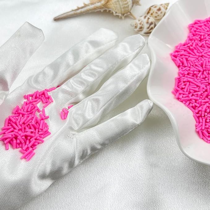 150g Fake Sprinkles Resin Sprinkles Clay Sprinkles Fake Candy Sprinkles Polymer Sprinkles Polymer Clay Slices for Resin Nail Slime Scrapbook DIY Art Crafts Making(234-rose red)
