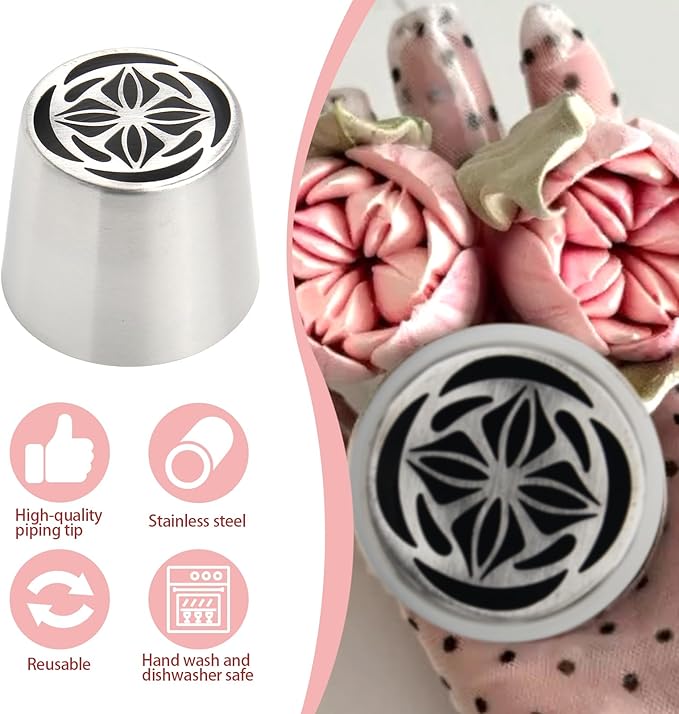 Extra Large Russian Piping Tips for Marshmallows Stainless Steel Flower Frosting Nozzles many styles Cake Decorating Baking tool for Buttercream, Cupcakes Cookies(SL66)