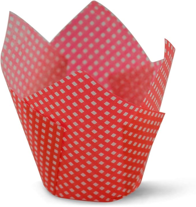 1000pcs Red Check Medium Size Tulip Baking Cups Cupcake Liners Muffin Liners Greaseproof Paper 1000