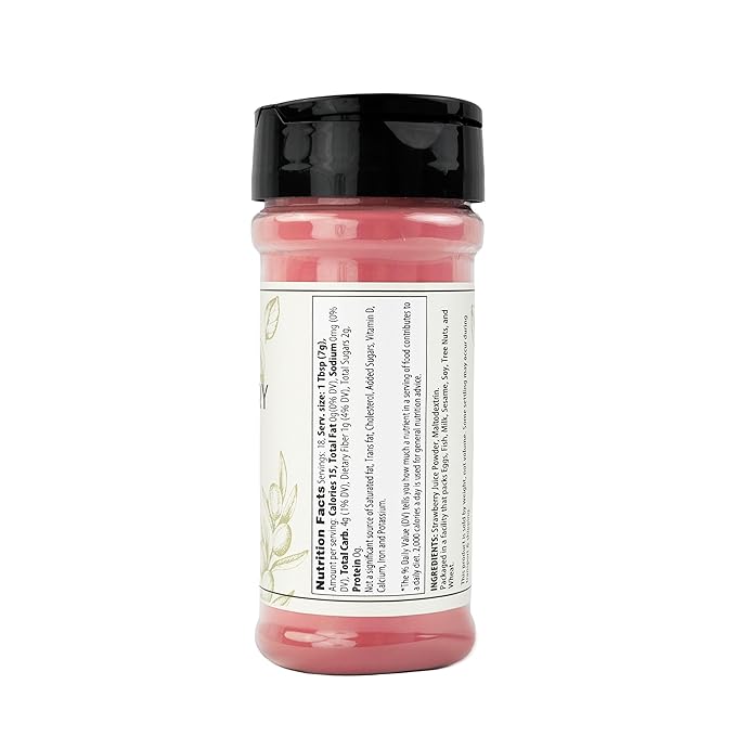 Olive & Vine Strawberry Powder, Sweet & Fruity, For Smoothies & Baking, Rich Tradition, Authentic Taste, For Global Recipes (4.64 Ounce)
