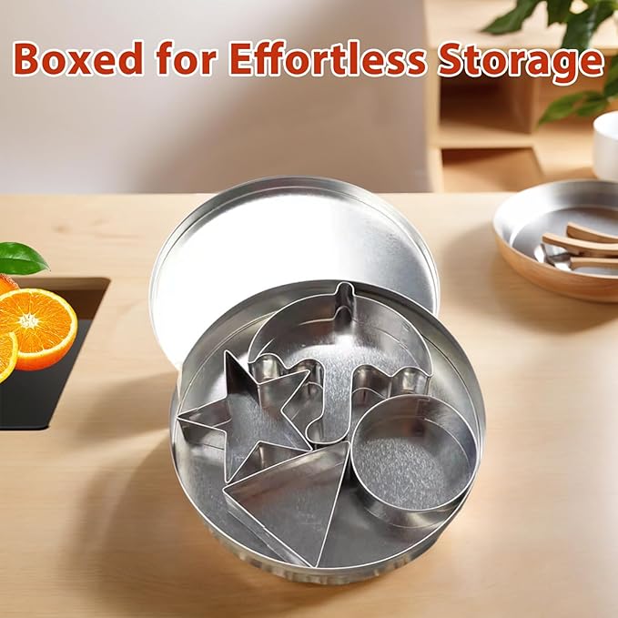 Sugar Candy Making Tools,Stainless Steel Cookie Cutters,Cookie Cutters Set Round Heart,Umbrella Cookie Cutter,Sugar Biscuit Kit Making For Kitchen,Baking&Christmas Holiday Party (6-Piece Set)