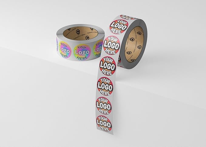 Build Your Own Stickers - Any Design + Logo - Personalize Business - 50+ Roll - Multi Shapes, Sizes, Backgrounds, Text - Gloss/Matte Labels (1.5 inch Circle)