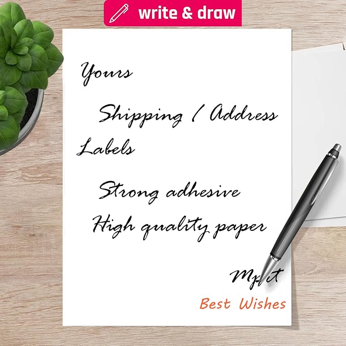 Printable White Sticker Labels, 100 Sheets 8.5" x 11" Full Sheet Label Stickers Paper for Laser & Inkjet Printer - Matte, 100 Labels