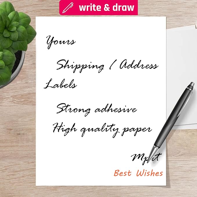 Printable White Sticker Labels, 50 Sheets 8.5" x 11" Full Sheet Label Stickers Paper for Laser & Inkjet Printer - Matte, 50 Labels