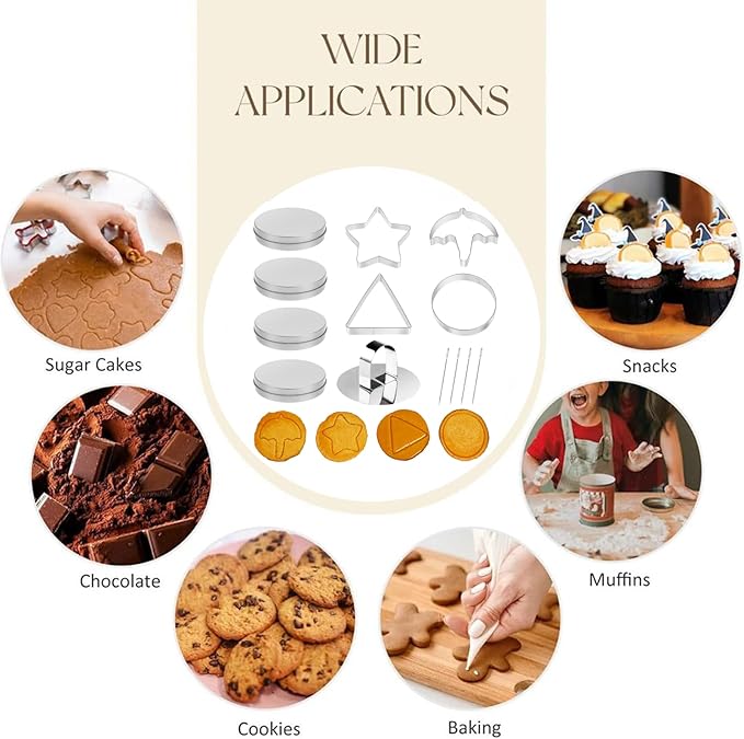 Dalgona Candy Mold Kit | Stainless Steel Cookie Cutters Biscuit Mold,Chocolate Mold,Cookie Cutter,Sugar Biscuit Kit, DIY Sugar Cookie Mold Set for Halloween Party, Korean Drama Baking Supplie (13 Set)