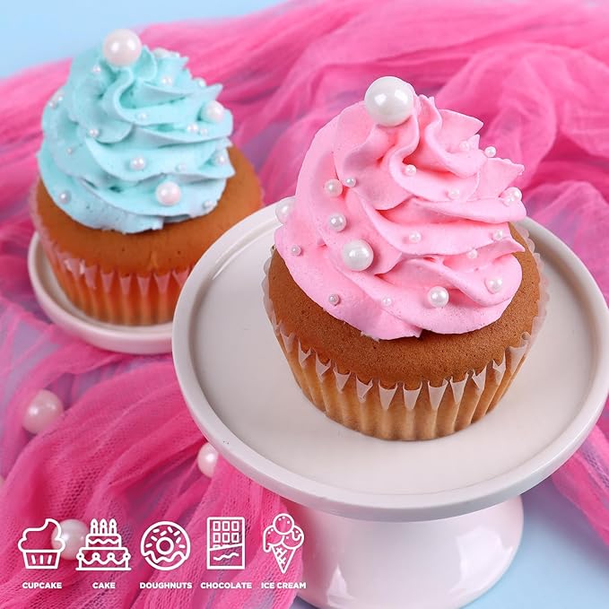 Cobakey Pearl Sprinkles for Cake Decorations 3.52 ounce White Sprinkles for Cupcake Toppers Wedding Party Valentines Halloween Christmas Supplies