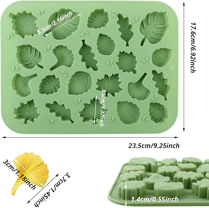 Candy Chocolate Mold Silicone Mold For Making Candy, Chocolate, Cake Decoration, Pudding, Cookies, Ice Cube (Leaf mold)