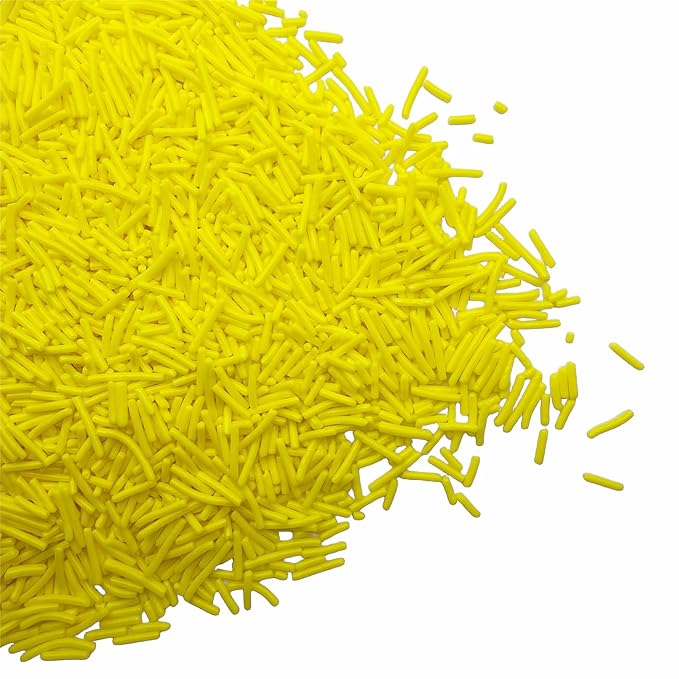SE Si&Moos Yellow Jimmies Sprinkles Yellow Sprinkles for Cake Decorating Edible Crunchy Jimmies for Topping Ice Cream, Cookies, Cakes, Cupcakes, Dessert Decorating 3 OZ