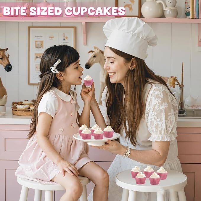 1000pcs Mini Cupcake Liners for Baking 1inch Muffin Liners Small Truffles Chocolate Cupcake Wrappers Small Candy Paper Cup Making Supplies for Wedding Birthday Holiday Party Baby Shower,Pink