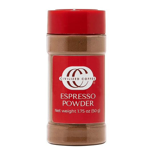 Civilized Coffee Espresso Powder – Premium Colombian Coffee for Baking, Desserts & Smoothies, Non-GMO, Medium Roast, Fine Ground (1.75 oz)
