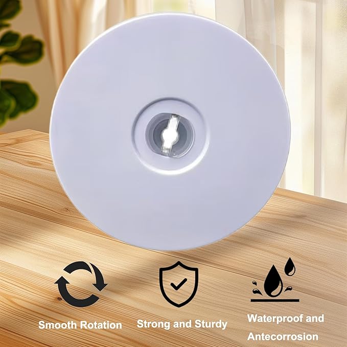 8Inch Acrylic Lazy Susan Turntable Organizer, White 360 Degree Rotation Round Turntable, Lazy Susan for Kitchen Table Spice Rack Cake Table Pantry Kitchen Decoratin