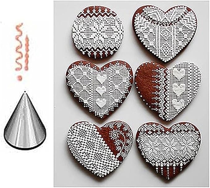 FantasyDay Cake Decorating Set, 5 Pieces Stainless Steel Icing Piping Nozzles Tips Kit - Christmas Holiday Birthday Anniversary Wedding Cupcakes Cakes Cookies Dessert Candy Pastry DIY Making Tools #5