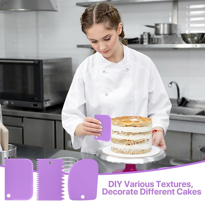 Dessert Decorating Syringe Set, Frosting Piping Kit Stainless Steels Cake Decorating Kit with 6 Icing Nozzles, 3 Cream Scraper, 2 Offset Spatula, 2 Nozzle Brush, 14 Baking Cups for Kitchen Baking