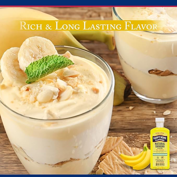 Happy Home Natural Banana Flavoring, Non-alcoholic, Certified Kosher, 7oz.
