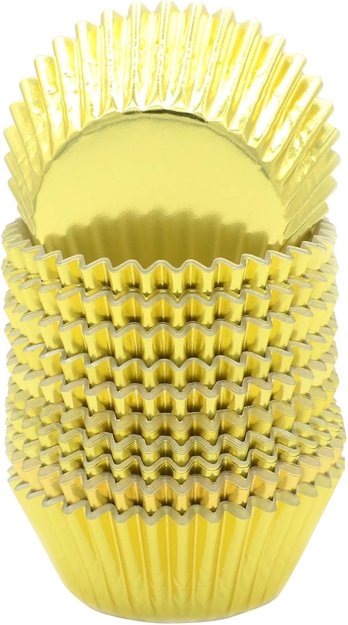 Standard Gold Foil Cupcake Liners Muffin Baking Cups for Party and More, 200-Count