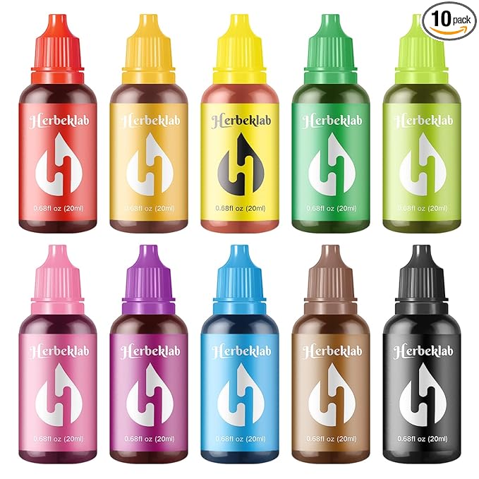Food Coloring Liquid – 10 Colors x 0.7 fl oz Concentrated Water-Based Food Dye for Baking, Cake Decorating, Slime, Soap, Easter Eggs