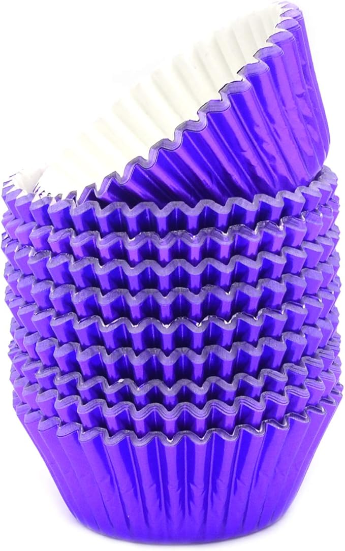 Standard Purple Foil Cupcake Liners Muffin Baking Cups for Party and More, 200-Count