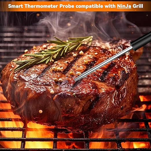 Semaiki Smart Thermometer Probe for Ninja FG550/FG551 XL, IG651 Foodi XL, LG450CCO, BG550, EG351, LG550CO - Replacement Stainless Steel Meat Probe for Indoor Grill