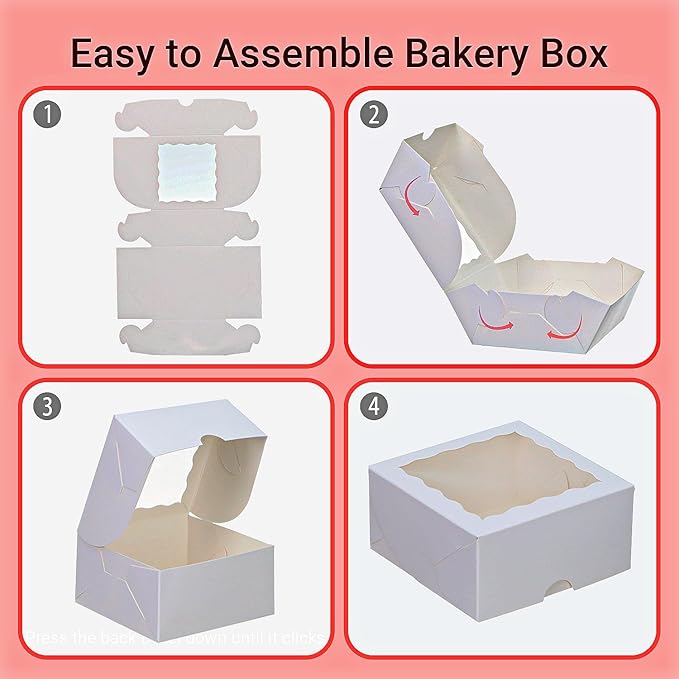 80 Pack 4x4x2 Bakery Treat boxes Cookies Boxes Mini Baking Boxes for Cake,Pie, Cinnamon Roll Treat,Chocolate Truffle Box Party Wedding Favor