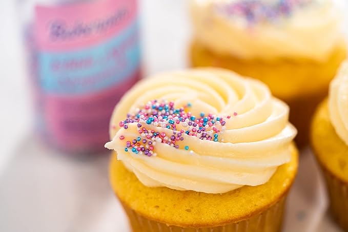 Bakerpan Edible Pastel Colors Nonpareils Sprinkles for Cupcakes, Pastel Sprinkles Edible for Cake Decorating - 5.1 Ounces (Made in USA)