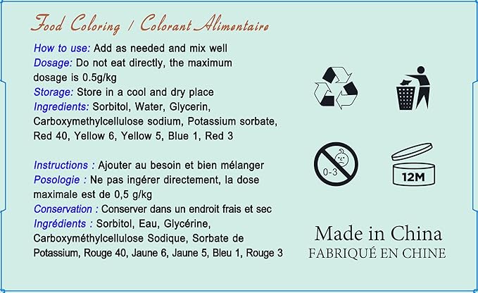 Food Coloring Liquid White, 70g x 3 Food Grade Vibrant Food Dye, Concentrated Liquid Food Coloring Kit Set for Baking, Cake Decorating, Fondant, Easter Egg, Icing and DIY Supplies Kit, Tasteless