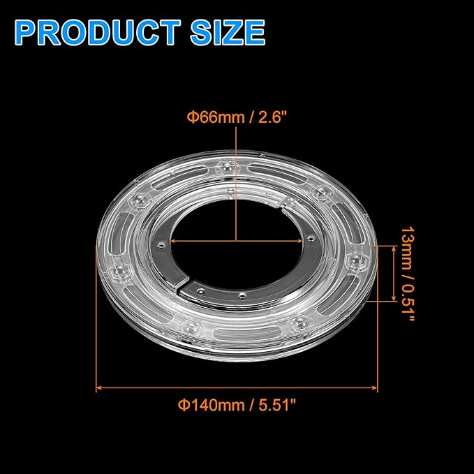 uxcell Acrylic Lazy Susan Turntable, 5.5 Inch Clear Turntable Organizer Ball Bearing 360 Degree Ring Rotating Tray for Spice Rack Table Cake Kitchen Pantry Decorating Bathrooms
