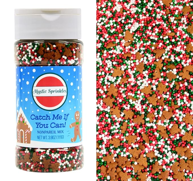 Mystic Sprinkles Christmas Holiday Sprinkle Mixes (Catch Me If You Can! Nonpareil Mix 3.9oz)
