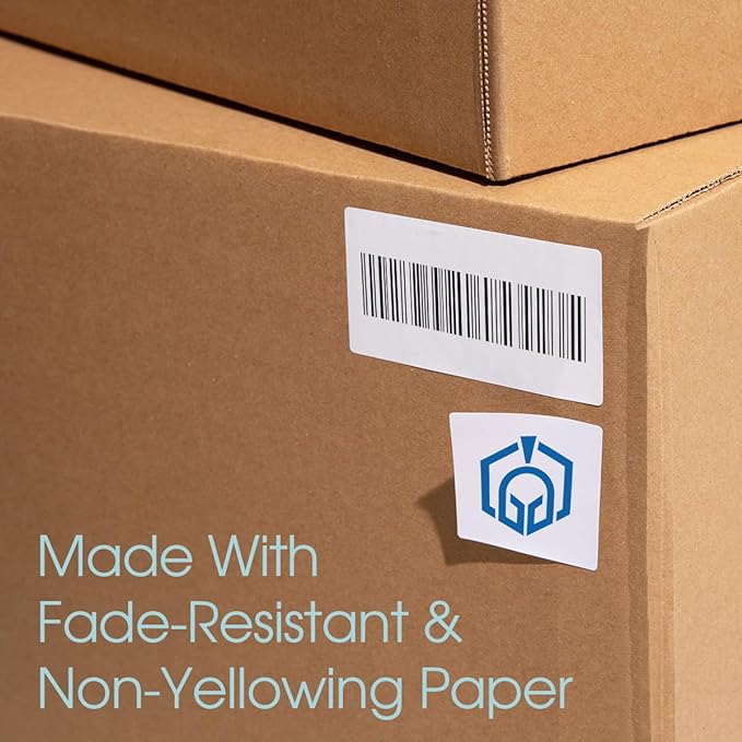 1" X 0.5" Matte White Printable Labels for Inkjet and Laser Printers - 500 Sheets, 80000 Custom Stickers for Address Labels, Price Tags, Barcodes, Inventory - Spartan Industrial Template R001