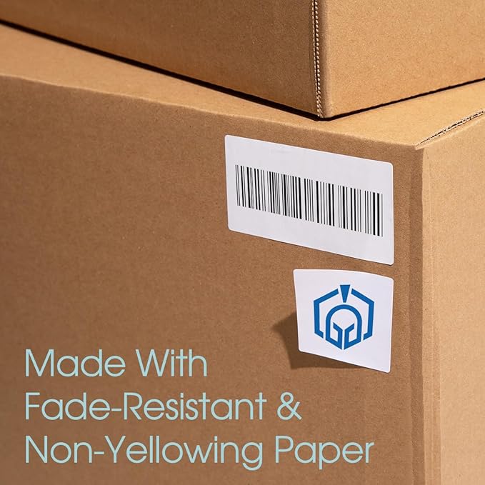8.5" X 5.5" Printable Half-Sheet Shipping Labels for Inkjet and Laser Printers - 250 Sheets, 500 Custom Stickers for Mailing, Packages, and Address Labels - Spartan Industrial Template R025