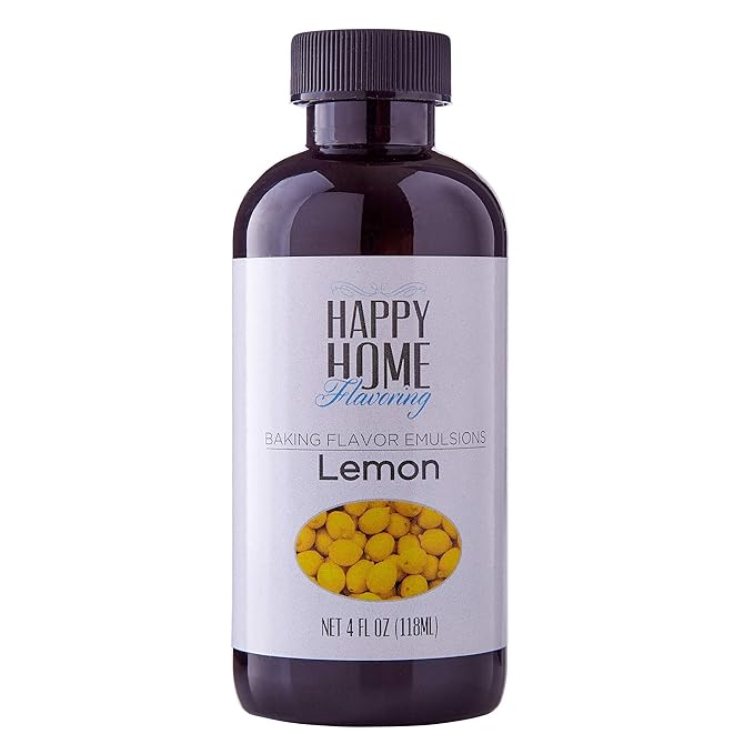 Happy Home Flavoring Natural Lemon Baking Flavor Emulsion - Certified Kosher, 4 oz.