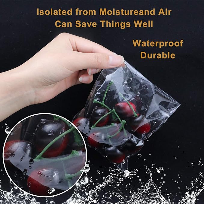 NEOACT 300 PCS 5"x7" Clear Resealable Cellophane Bags Good for Bakery, Candle, Soap, Cookie Poly Bags.