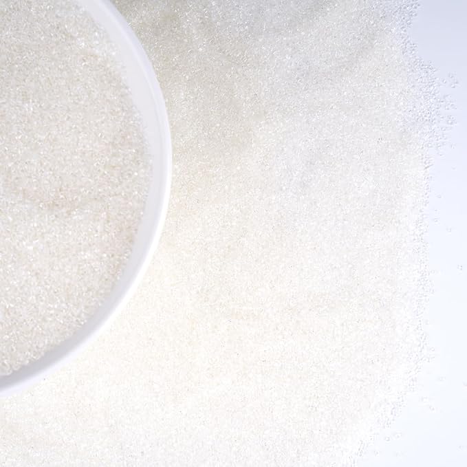 White Sanding Sugar for Baking 4 oz Edible Sparkling Sugar Sprinkles Coarse Sugar Crystals for Baking Topping Cake Cookie Cupcake Topper Ice Cream Decoration Supplies