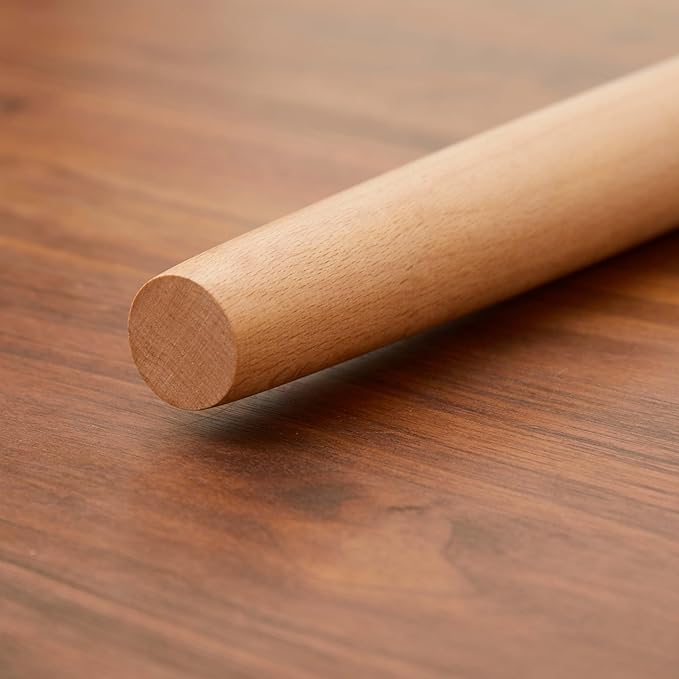French Rolling Pin for Dough - Fulimax 16" Classic Wood Rolling Pins for Baking, Dough Roller for Fondant Pizza Pie Crust Cookie Pastry Pasta, Kitchen Baking Supplies, Beech Wood