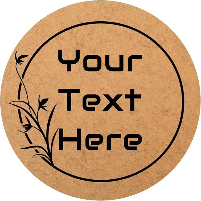 150,200Pcs Kraft Custom Sticker Labels Round Customized Labels Wreath Designs Personalized Stickers for Food Jars Gift Essential Oil Bottles Storage Bins(Kraft Paper 2)
