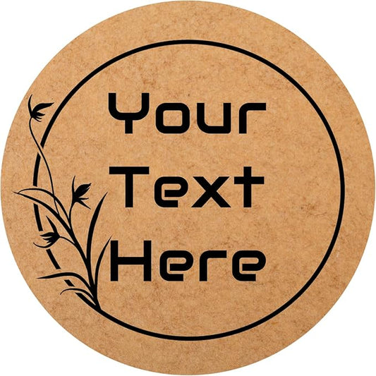 150,200Pcs Kraft Custom Sticker Labels Round Customized Labels Wreath Designs Personalized Stickers for Food Jars Gift Essential Oil Bottles Storage Bins(Kraft Paper 2)