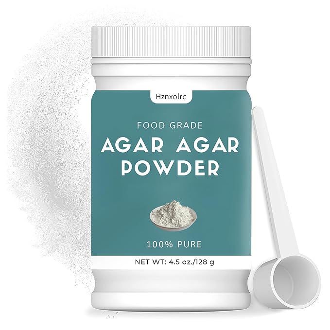 4.5 oz Agar Agar Powder, 100% Pure, Premium Natural Thickener and Gelling Agent, Rich in Dietary Fiber, Suitable for Making Candies, Cheeses, Jellies, Jams and More