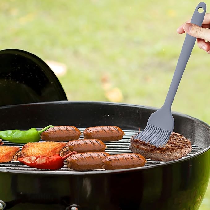 8 pieces basting brush for grilling,pastry brush,bbq basting brush,basting brush,rubber brush for cooking,basting brush for cooking,silicone bbq brush,barbecue sauce brush (Multicolor)