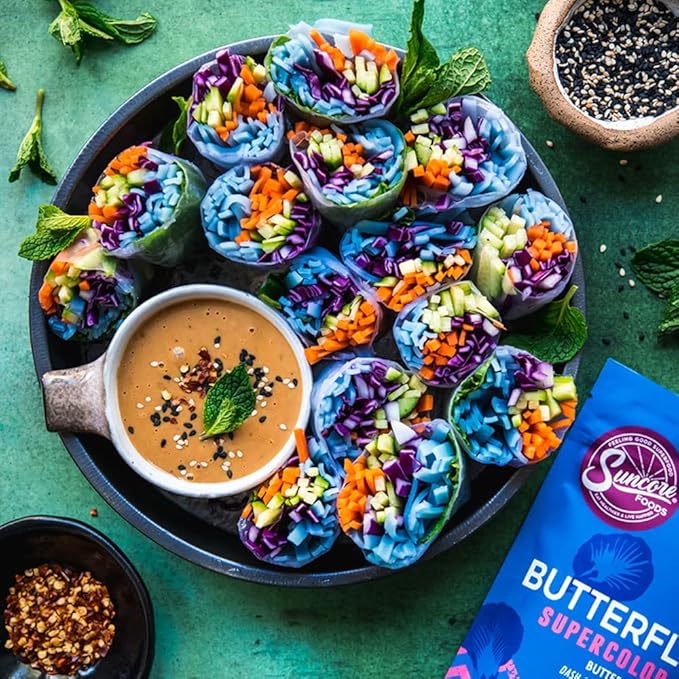 Suncore Foods Blue Butterfly Pea Powder, Blue Food Coloring Powder, Gluten-Free, Non-GMO, 3.5oz (2 Pack)