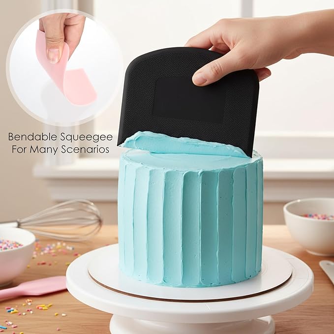 6 Pcs Food Scraper, Dough Bench Scraper for Baking, Multifunctional Kitchen Scrapers Tool, Cake and Pastry Scrapers for Bread Dough Fondant Icing