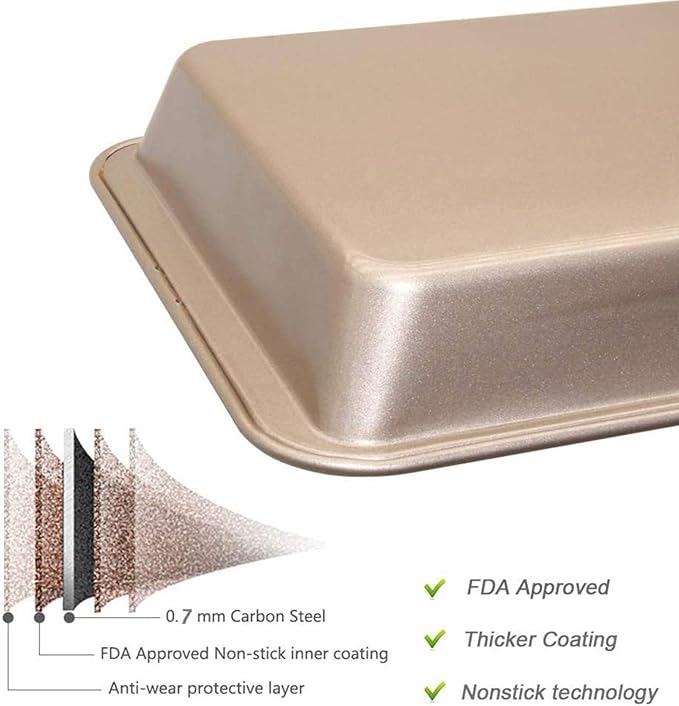Brownie Pan with Dividers, Non-Stick Backing Pan, 18 Pre-slice All Edges, Muffin and Cupcake for Baking, Brownie Bites - 12 X 8 X 2 Inches