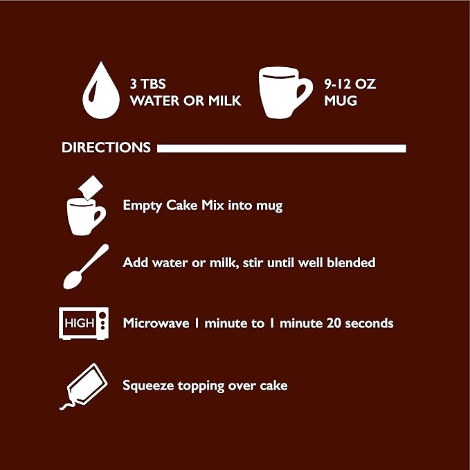 Betty Crocker Mug Treats Triple Chocolate Cake Mix with Fudge Frosting, 4 Servings, 12.5 oz