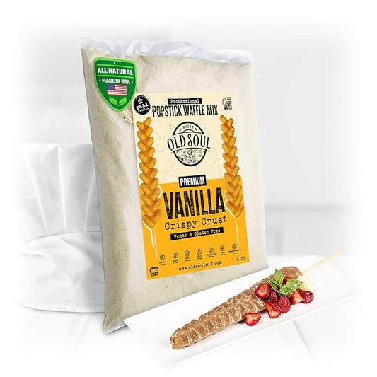 OldSoul Professional Popstick Waffle Mix | Stick Waffles Dough Mix | Vanilla Flavor | 112 Waffles | 5 Lbs (5 Lbs, Gluten Free & Vegan)