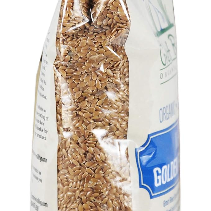 Great River Organic Milling Organic Golden Flaxseed | Whole Flax Seeds for Baking, Blending, Smoothies & Vegan Recipes | Non-GMO, USDA Organic, Kosher, Gluten-Free | 24 Ounce (Pack of 4)