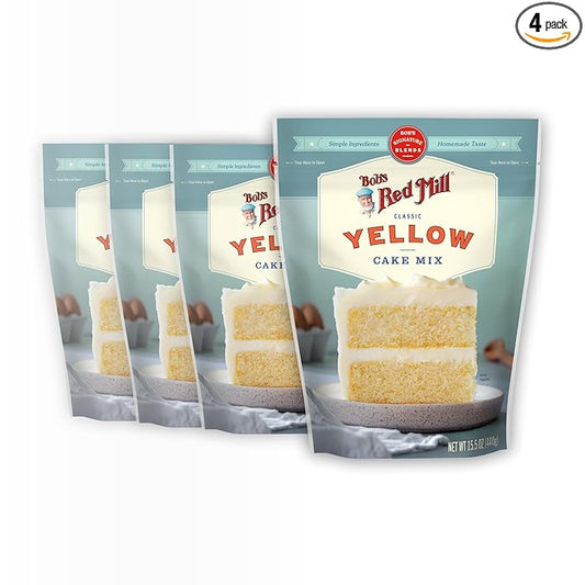 Bob's Red Mill Signature Yellow Cake Baking Mix, 15.5oz (Pack of 4) - Non GMO, Kosher