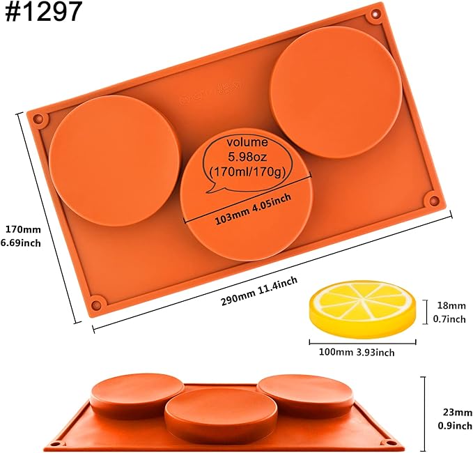 Large Round Disc Candy Silicone Molds 2-Bundle