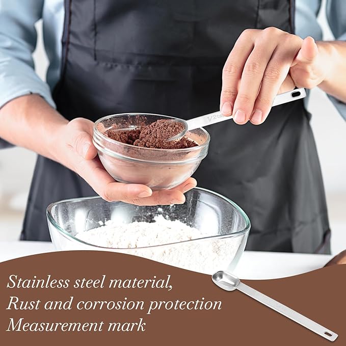 2PCS 1/2 Teaspoon Stainless Steel Single Measuring Spoon 2.5 ml Teaspoon Rectangular Individual Measuring Spoons (1/2Tsp | 2.5 ML | 2.5 cc | 1/2 Tablespoon)